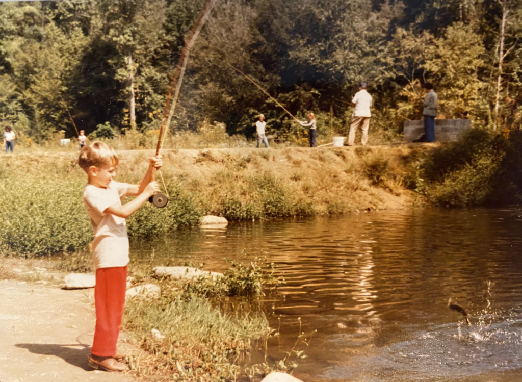 Michael Yelton fishing as a child